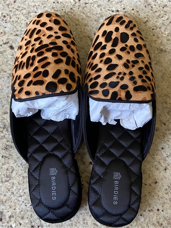 Birdies Shoes - Birdies Leopard-Print Slide Mule in Tan and Black New!! Sz 7.5